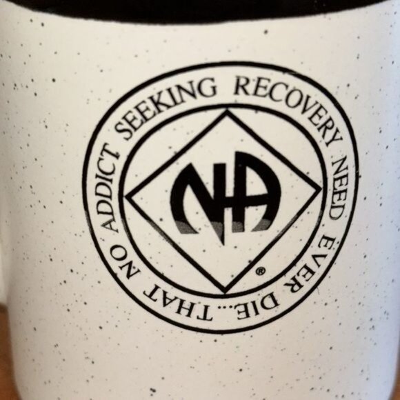 Narcotics Anonymous Ceramic Coffee Mug 16 Oz Black & White Speckled - Picture 2 of 7